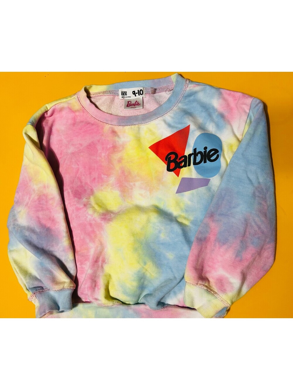 Cotton On Kids Barbie Tie Dye Sweatshirt Retro Back Graphic Pullover Girls 9-10